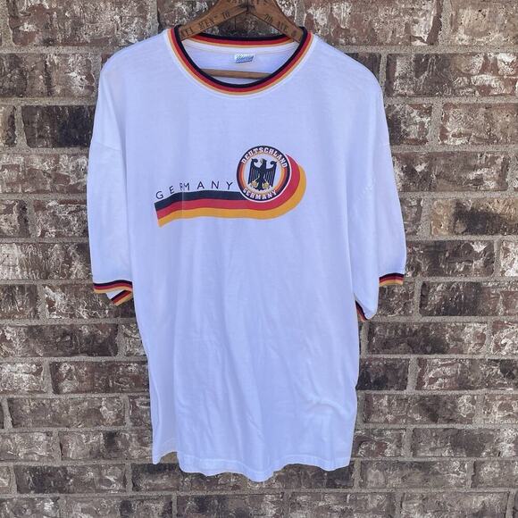 Vintage German National Flag Shirt XXL Y2K Flag Collar & Sleeves 2XL German NWOT - Picture 1 of 7